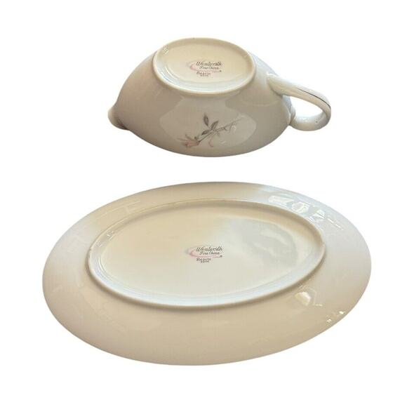 Wentworth Desire Pattern 8906 Gravy Boat Underplate Fine China Floral Japan - Picture 4 of 5